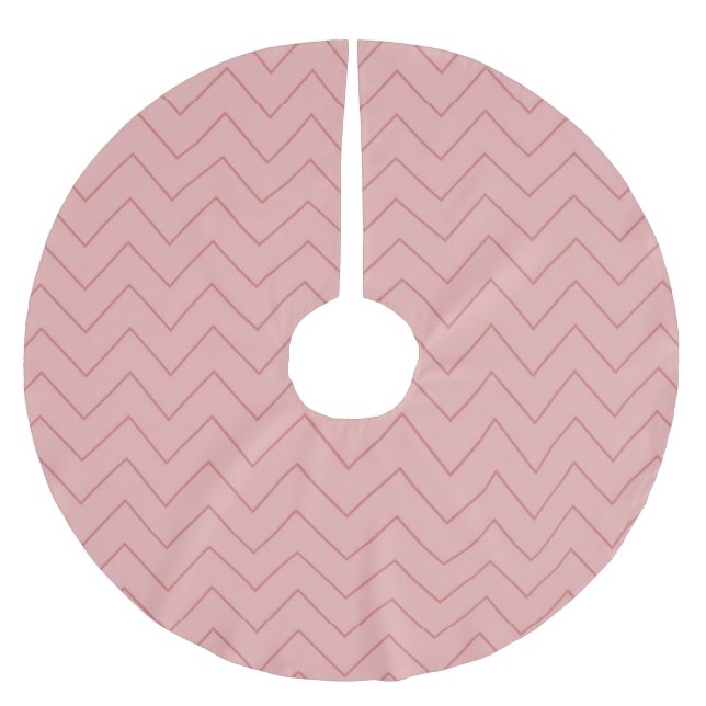 Jupon De Sapin En Polyester Brossé Coral Pink Chevron (Devant)