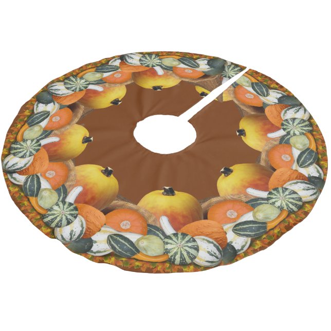 Jupon De Sapin En Polyester Brossé Cornucopia Thanksgiving (Angle)