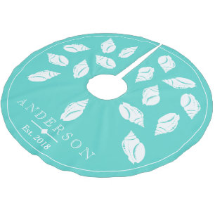 Jupon De Sapin En Polyester Brossé Coteau de coquillage et verre de mer vert   Person