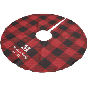 Jupon De Sapin En Polyester Brossé cottage monogramme de lisier de bison rouge