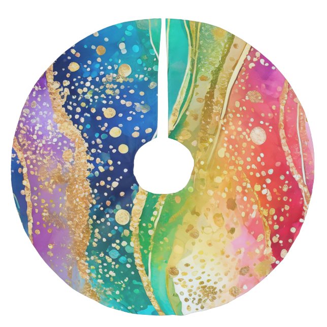 Jupon De Sapin En Polyester Brossé Couleur arc-en-ciel (Devant)