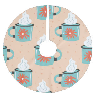 Jupon De Sapin En Polyester Brossé Coupe bleu clair Motif sans voile.