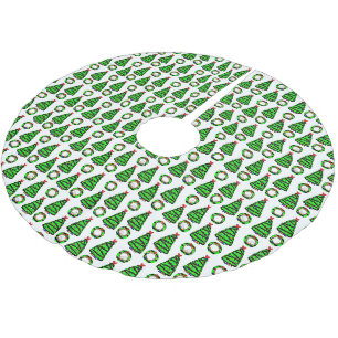 Jupon De Sapin En Polyester Brossé Couronne de Noël et arbre de Noël punk mouette