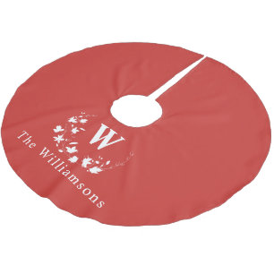 Jupon De Sapin En Polyester Brossé Couronne florale rouge minimaliste personnalisée a