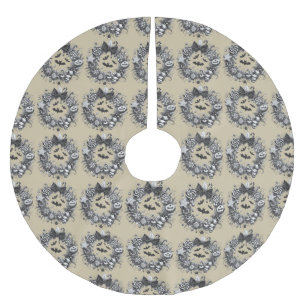 Jupon De Sapin En Polyester Brossé Couronne Macabre