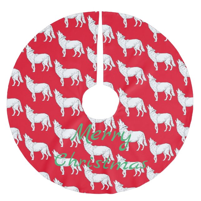 Jupon De Sapin En Polyester Brossé Coyote Howling Thunder_Cove (Devant)