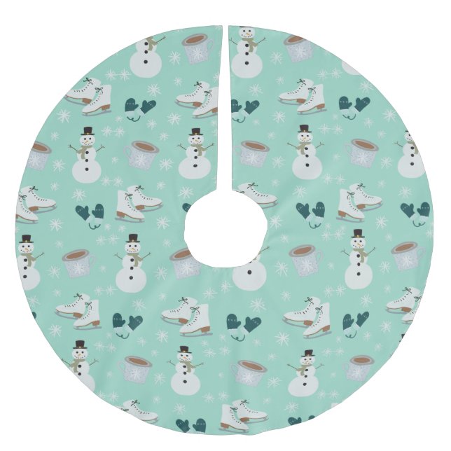 Jupon De Sapin En Polyester Brossé Cozy Winter Wonderland Tree Skirt (Devant)