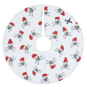 Jupon De Sapin En Polyester Brossé Crânes #1 de pirate de vacances