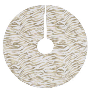Jupon De Sapin En Polyester Brossé Crème d'or Poster de animal Zèbre blanc