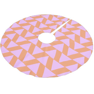 Jupon De Sapin En Polyester Brossé Cute rose orange moderne Motif triangle géométriqu