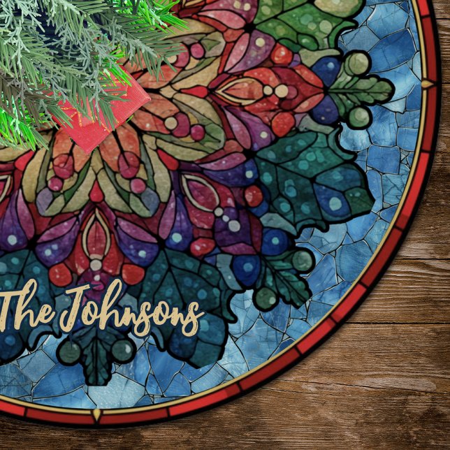Jupon De Sapin En Polyester Brossé Cute stained glass mandala custom christmas (Créateur téléchargé)
