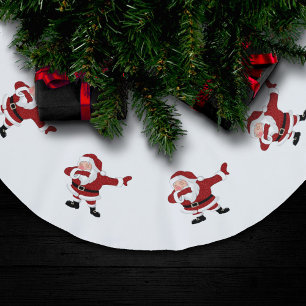 Jupon De Sapin En Polyester Brossé Dabbing Red Santa Claus   Fun Holiday XMAS Humour