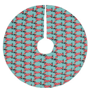 Jupon De Sapin En Polyester Brossé Dachshunds Festive