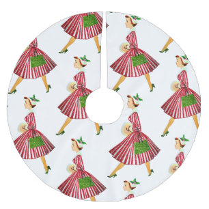 Jupon De Sapin En Polyester Brossé dame de noël