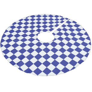 Jupon De Sapin En Polyester Brossé Damier bleu et blanc