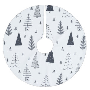 Jupon De Sapin En Polyester Brossé Danois Hygee bleu arbre de Noël accessoire