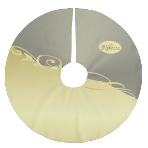 Jupon De Sapin En Polyester Brossé Décor de luxe sur or & argent, Monogramme