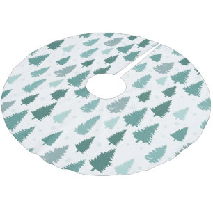 Jupon De Sapin En Polyester Brossé Décor Motif Pine Trees