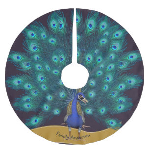 Jupon De Sapin En Polyester Brossé Décoration de la jupe de Noël PEACOCK