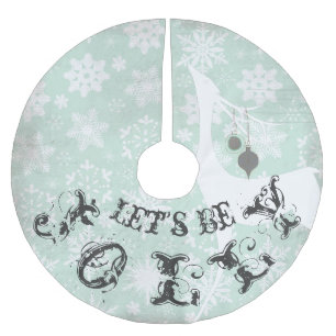 Jupon De Sapin En Polyester Brossé Deer Let's Be Jolly Holiday Tree Jupe