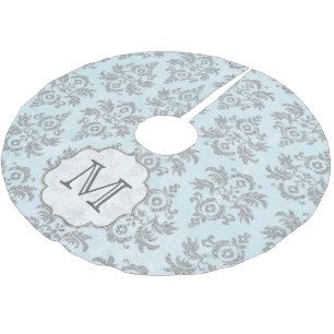 Jupon De Sapin En Polyester Brossé Dentelle en argent damassé Monogramme première jup