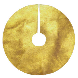 Jupon De Sapin En Polyester Brossé Design de Texture Dorée Luxueux