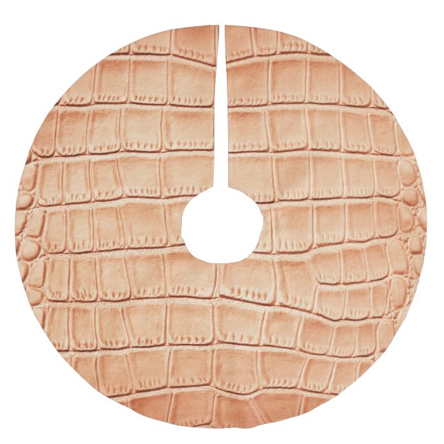 Jupon De Sapin En Polyester Brossé Design en cuir de reptile orange (Devant)