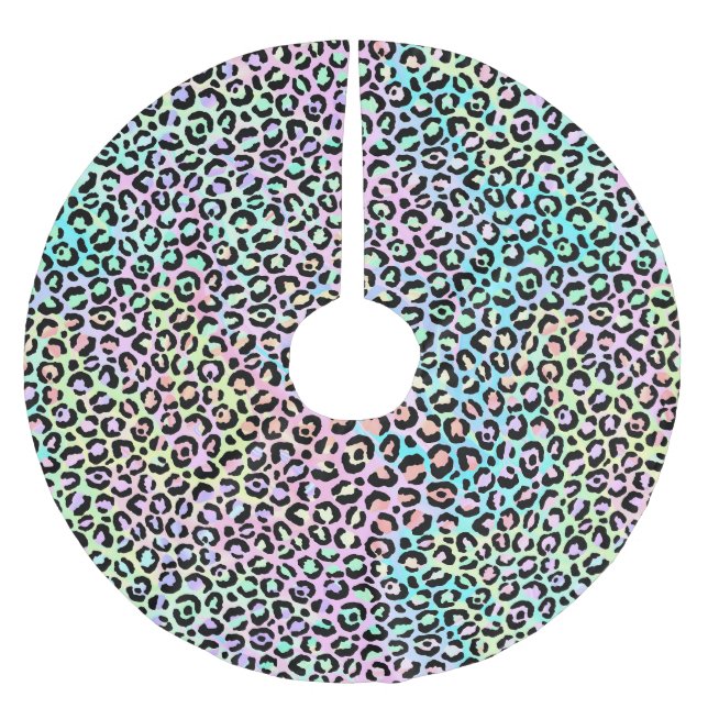 Jupon De Sapin En Polyester Brossé Design Iridescendant Leopard Series 5 (Devant)