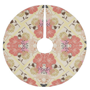 Jupon De Sapin En Polyester Brossé Design vintage fleuri et transparent pour motif.