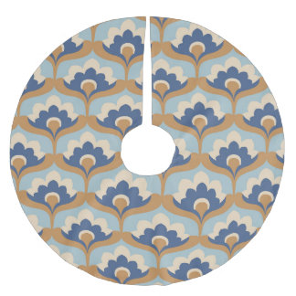 Jupon De Sapin En Polyester Brossé Design vintage Floral Sans Maille.