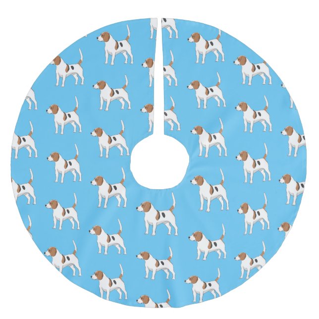 Jupon De Sapin En Polyester Brossé dessin animé de chien beagle (Devant)