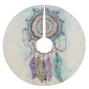 Jupon De Sapin En Polyester Brossé dessin de mandala