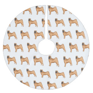 Jupon De Sapin En Polyester Brossé dessin humoristique chinois de chien Shar-Pei