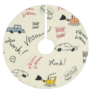 Jupon De Sapin En Polyester Brossé Dessins de voiture sans couture : Feuille enfant