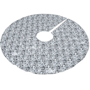 Jupon De Sapin En Polyester Brossé Diamants de luxe brillant argent