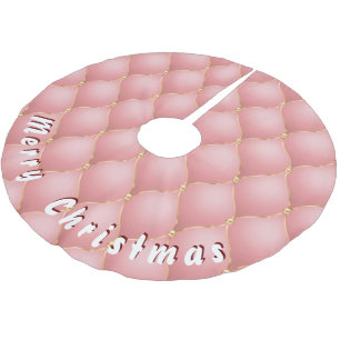 Jupon De Sapin En Polyester Brossé Diamants d'or rose Jupe d'arbre de Noël