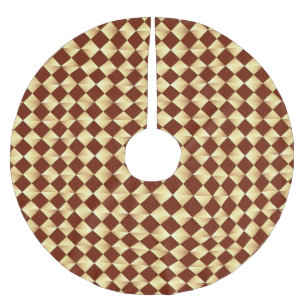 Jupon De Sapin En Polyester Brossé Diamants satinés du milieu du siècle - or & chocol