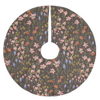 Jupon De Sapin En Polyester Brossé Ditsy Flowers : Vintage Mille-Fleur Motif