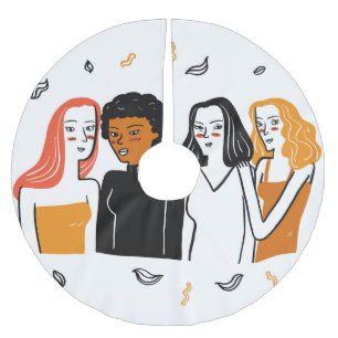 Jupon De Sapin En Polyester Brossé Diverses filles, diverses nationalités ensemble.