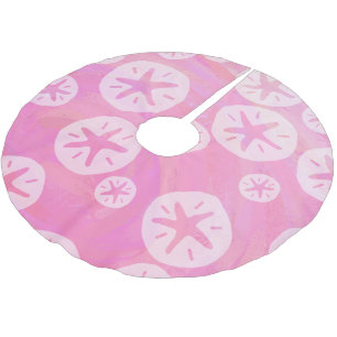 Jupon De Sapin En Polyester Brossé Dollar de sable blanc et rose