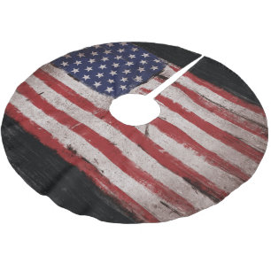 Jupon De Sapin En Polyester Brossé Drapeau américain vintage