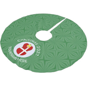 Jupon De Sapin En Polyester Brossé Drapeau danois Ange Noël Nom Année