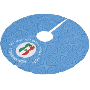 Jupon De Sapin En Polyester Brossé Drapeau de Hanukkah de l'ange mexicain personnalis
