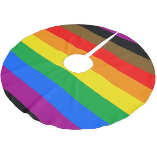 Jupon De Sapin En Polyester Brossé Drapeau de la fierté arc-en-ciel de Philly