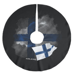 Jupon De Sapin En Polyester Brossé Drapeau de la Finlande