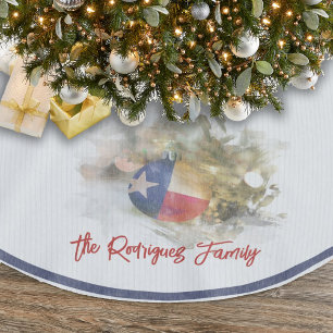 Jupon De Sapin En Polyester Brossé Drapeau du Texas de Bruxelles Art ornement de Noël