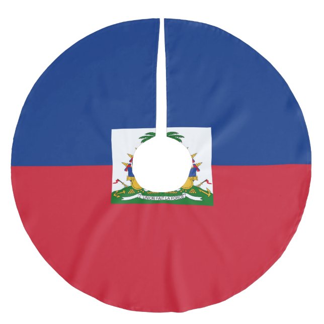 Jupon De Sapin En Polyester Brossé Drapeau Haïti (Devant)
