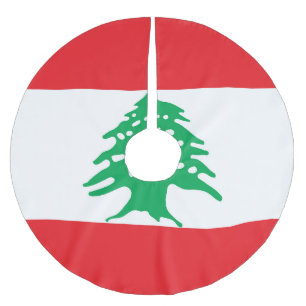 Jupon De Sapin En Polyester Brossé Drapeau libanais