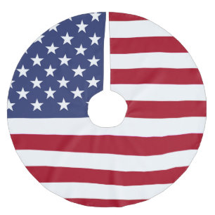 Jupon De Sapin En Polyester Brossé Drapeau USA