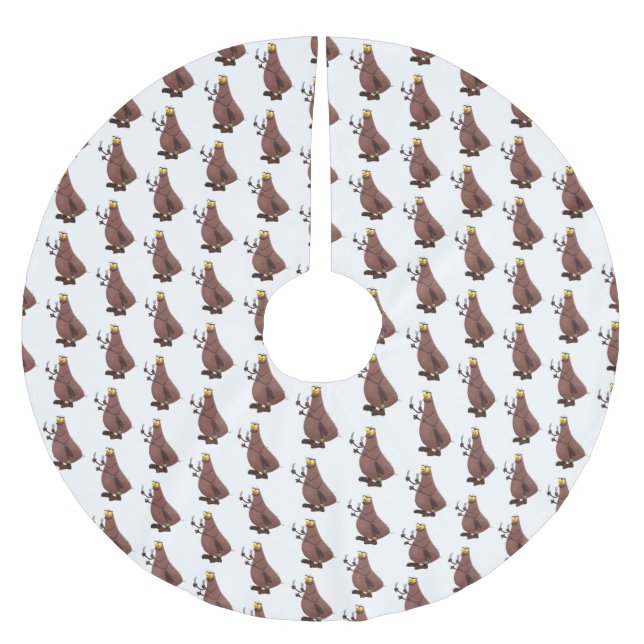 Jupon De Sapin En Polyester Brossé Drôle affamé pulette affamée dessin animé (Devant)